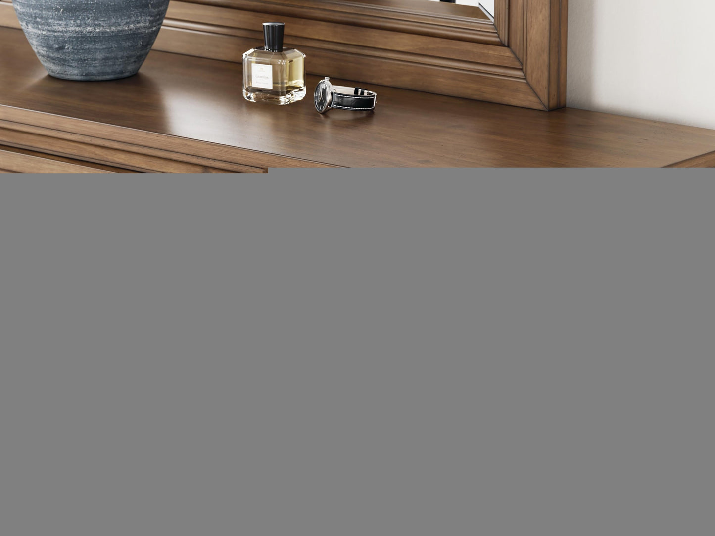 Feddinger King Panel Bed with Mirrored Dresser and Nightstand