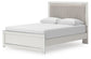 Zuraleus Queen Upholstered Panel Platform Bed, Dresser, Mirror, Chest and Nightstand