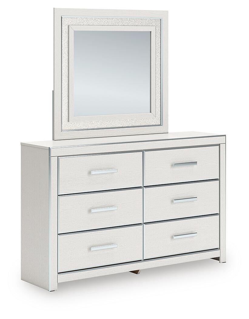 Zuraleus King Upholstered Panel Bed, Dresser, Mirror, Chest and Nightstand