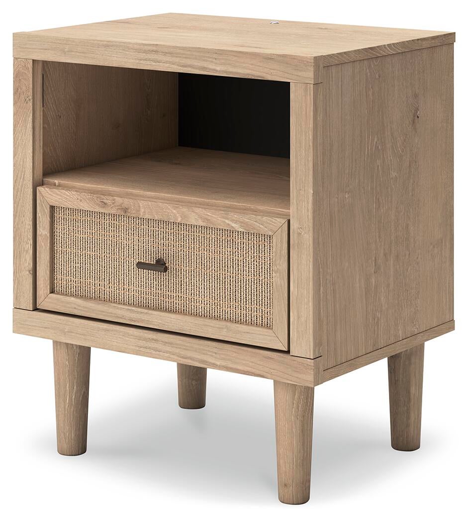 Cielden King Upholstered Bed with Roll Slats, Dresser, Mirror, Chest and Nightstand
