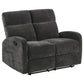 Hamilton Chenille Upholstered Manual Reclining Loveseat Charcoal Grey