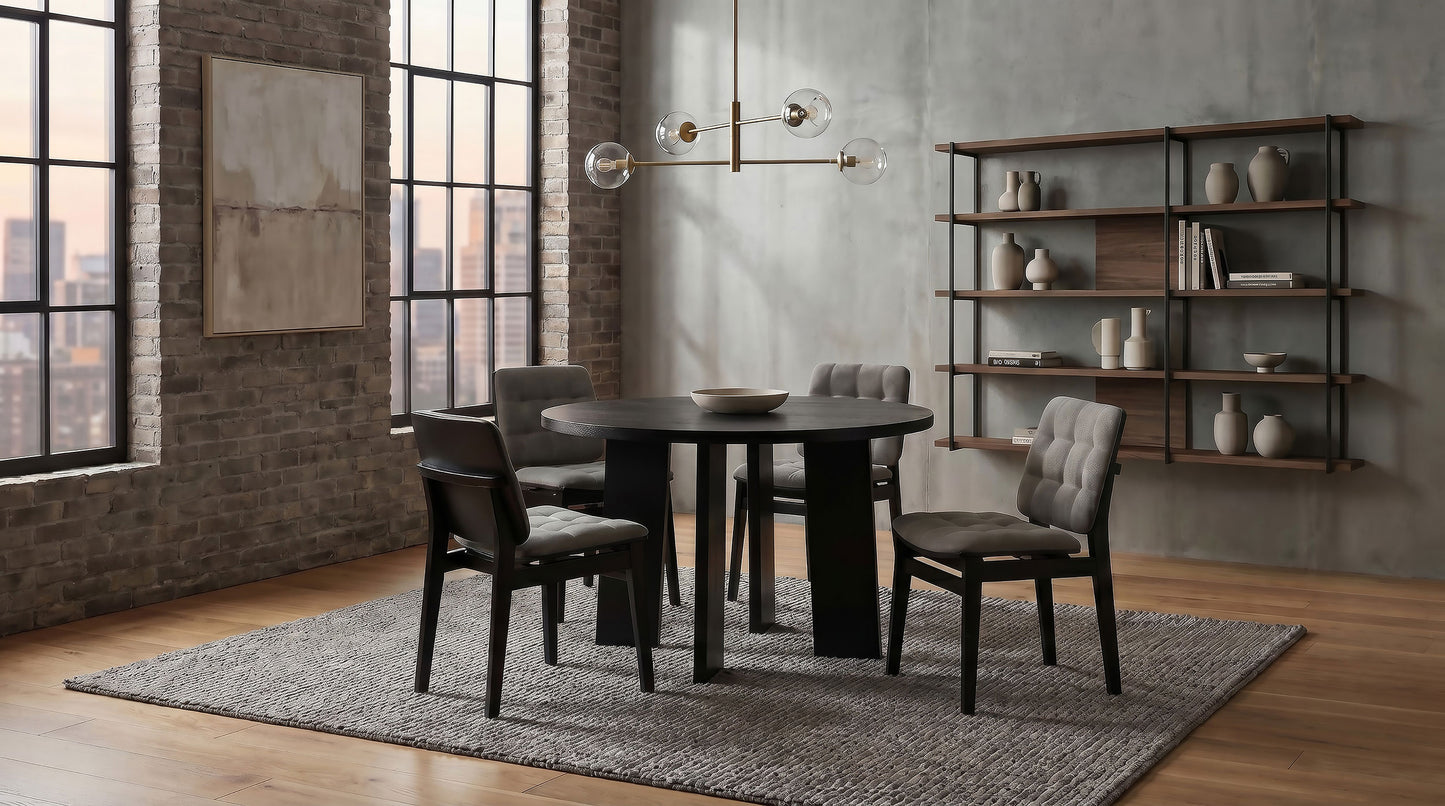 Strouse 47-inch Round Wood Dining Room Table Black