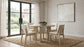 Strouse 47-inch Round Wood Dining Room Table Natural Oak