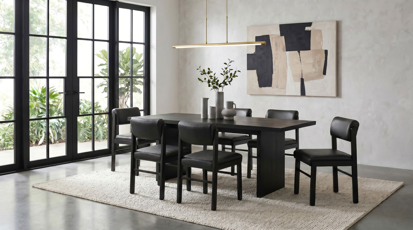 Decker 82-inch Rectangular Wood Dining Table Black