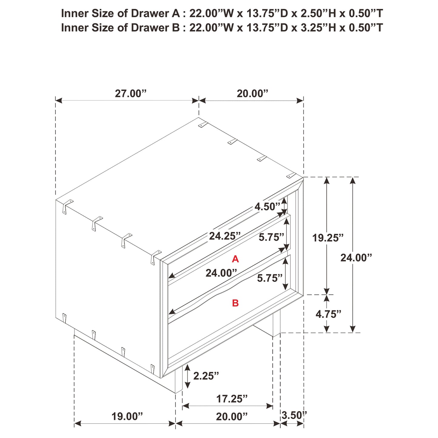 Stillwater 2-drawer Nightstand