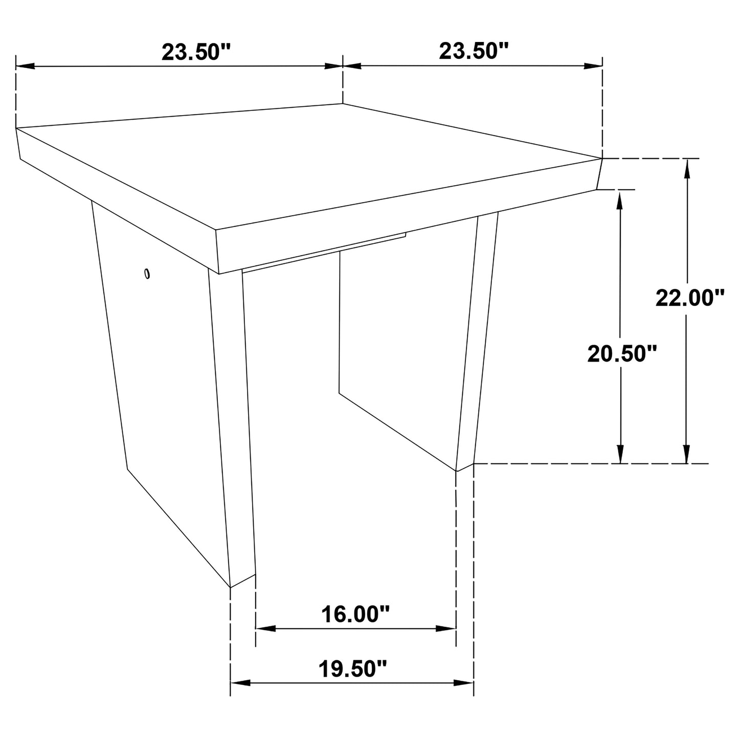 Decker Square Occasional Side End Table Walnut
