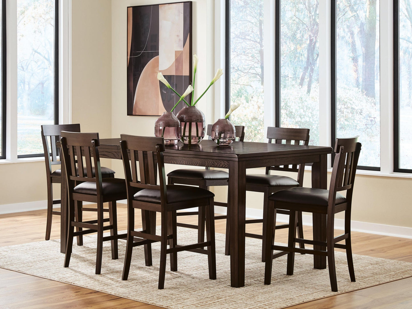 Haddigan Counter Height Dining Table and 6 Barstools