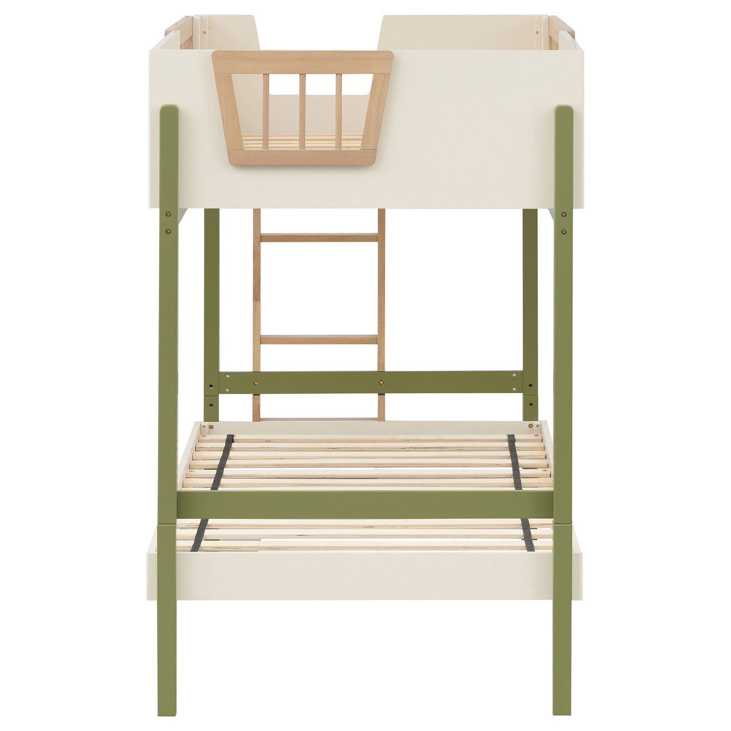 Evren Twin-over-Twin Bunk Bed with Trundle and Ladder Tri-Tone