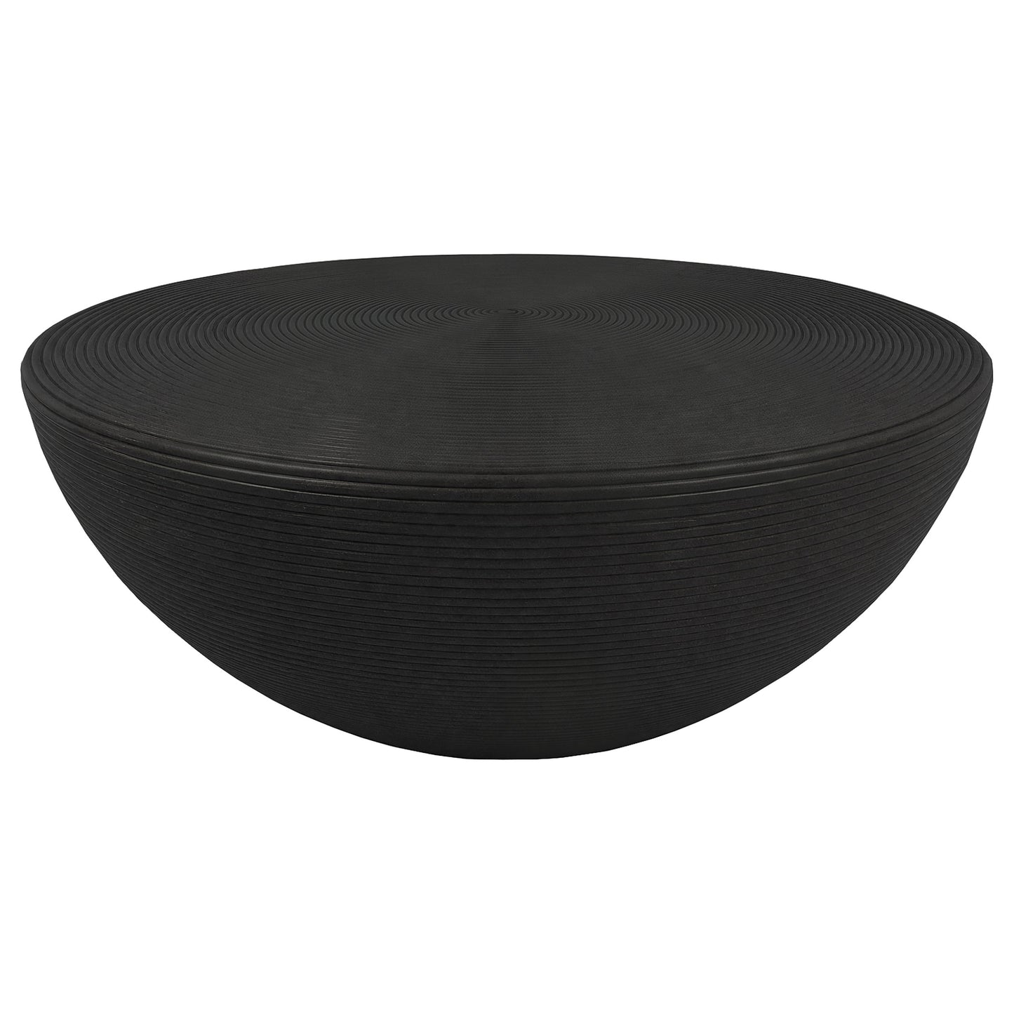 Macedo 3-Piece Transitional Round Rattan Coffee and End Table Set Black