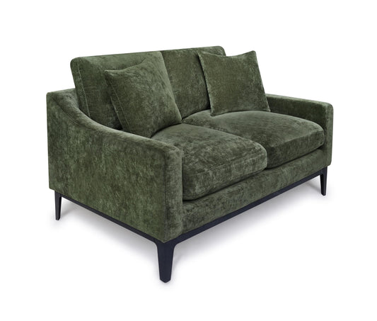 Duarte Transitional Upholstered Loveseat with Reversible Cushions Dark Moss
