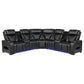 Zuma 3-Piece Dual Power Faux Leather Reclining Sectional Sofa Black