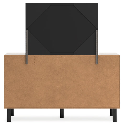 Vessalli King Panel Headboard with Mirrored Dresser and Nightstand