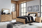 Hyanna Queen Panel Bed with Mirrored Dresser, Chest and Nightstand