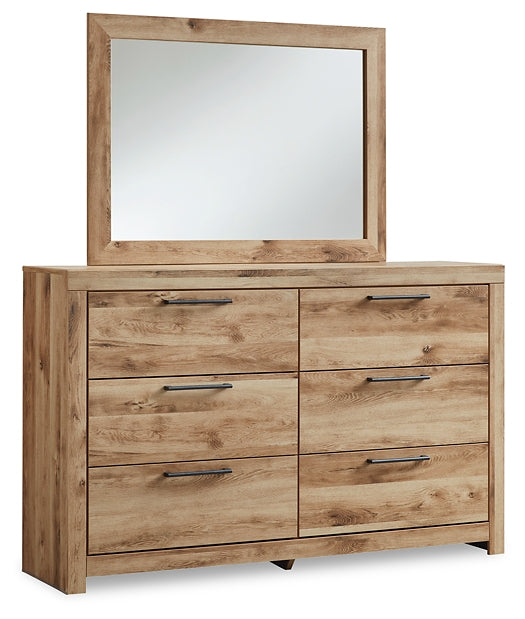 Hyanna King Panel Headboard with Mirrored Dresser and Nightstand