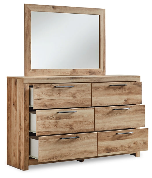 Hyanna Twin Panel Headboard with Mirrored Dresser, Chest and 2 Nightstands