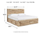 Hyanna Queen Panel Storage Bed with Mirrored Dresser