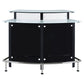 Keystone Curved Glass Top Home Bar Wine Cabinet Black