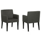 Catherine Upholstered Dining Arm Chair Charcoal Grey and Black (Set of 2)