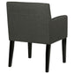 Catherine Upholstered Dining Arm Chair Charcoal Grey and Black (Set of 2)