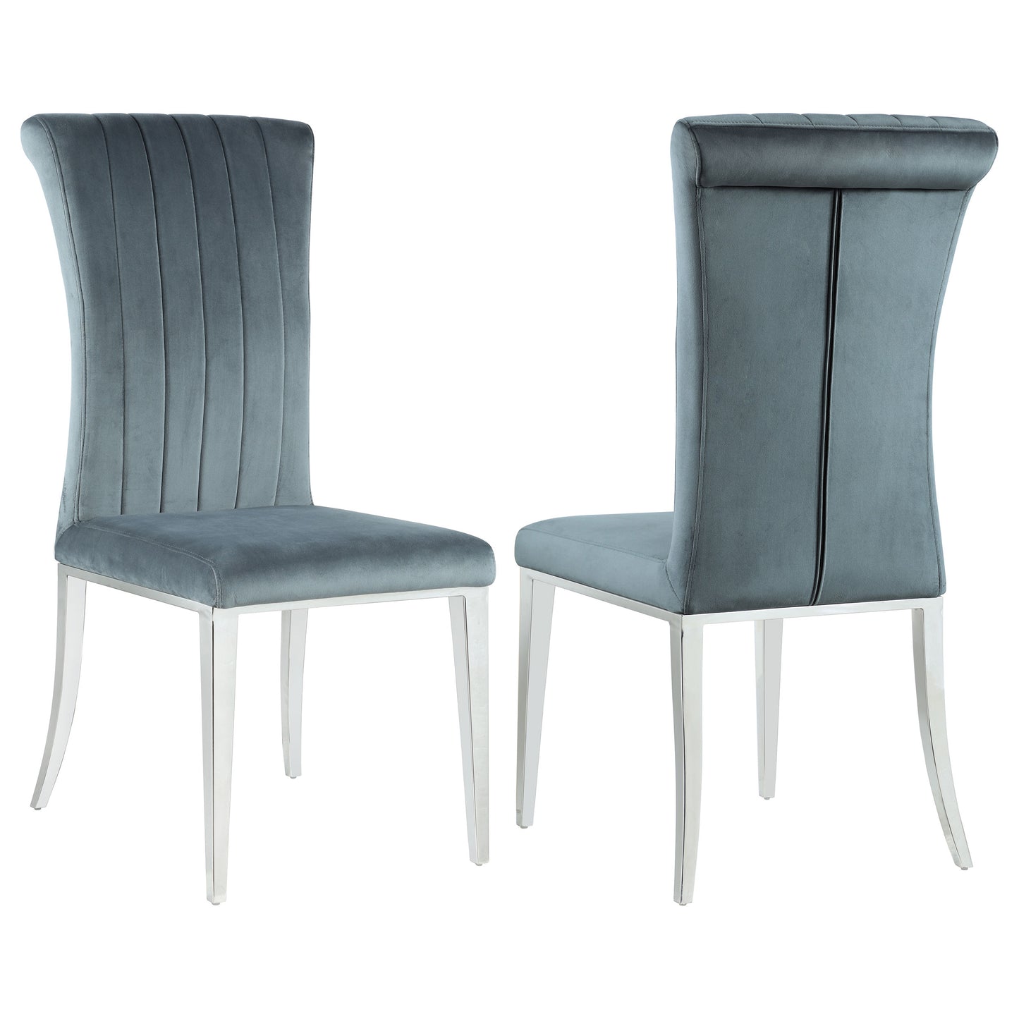 Beaufort Upholstered Curved Back Side Chairs Dark Grey (Set of 2)