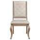 Brockway Tufted Side Chairs Cream and Barley Brown (Set of 2)