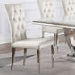 Kerwin Tufted Upholstered Side Chair (Set of 2) White and Chrome