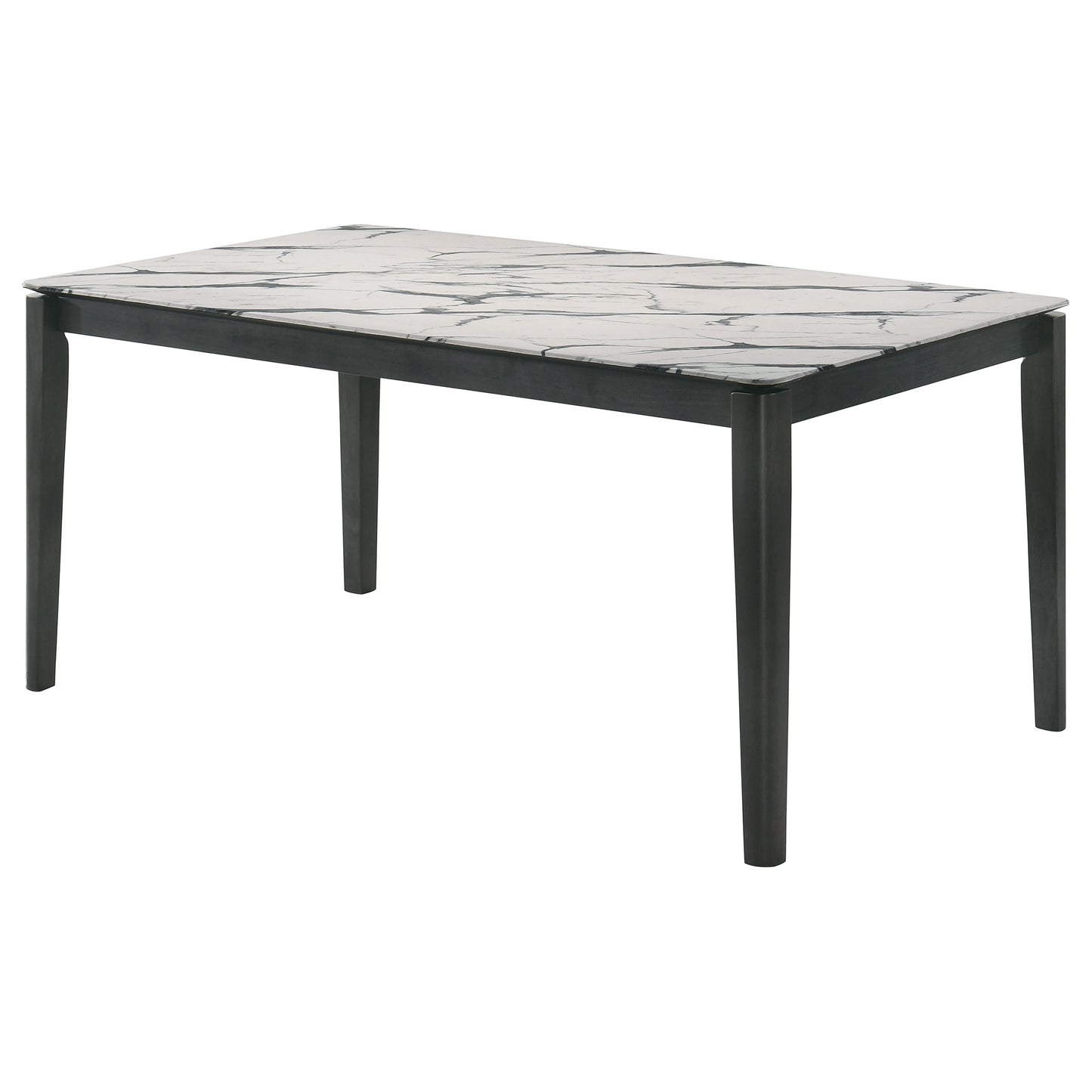 Stevie Rectangular Faux Marble Top Dining Table White and Black