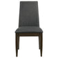 Wes Upholstered Side Chair (Set of 2) Grey and Dark Walnut