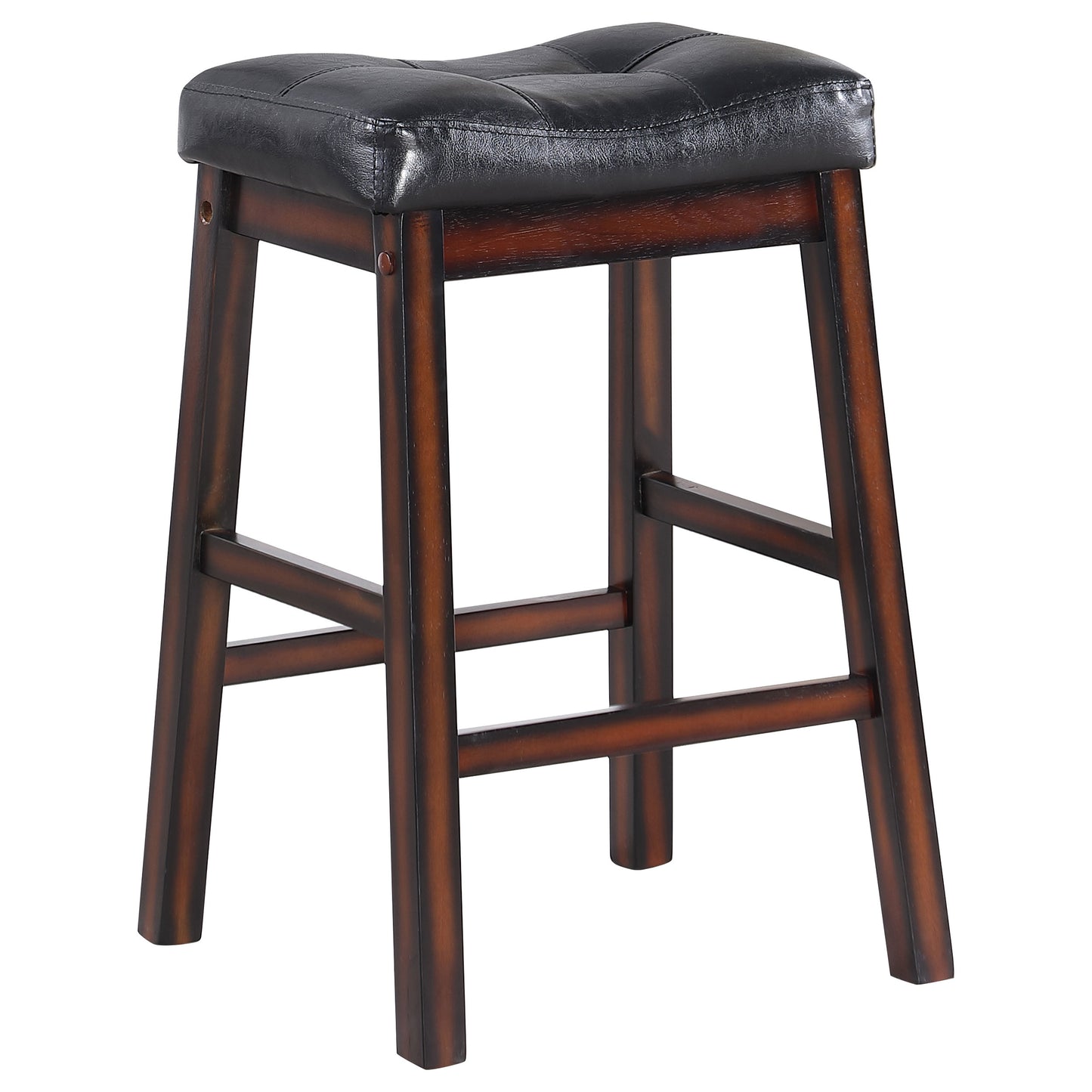 Donald Upholstered Counter Height Stools Black and Cappuccino (Set of 2)