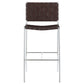 Adelaide Upholstered Bar Stool with Open Back Brown and Chrome