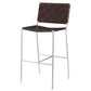 Adelaide Upholstered Bar Stool with Open Back Brown and Chrome