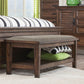 Franco Bench with Lower Shelf Beige and Burnished Oak