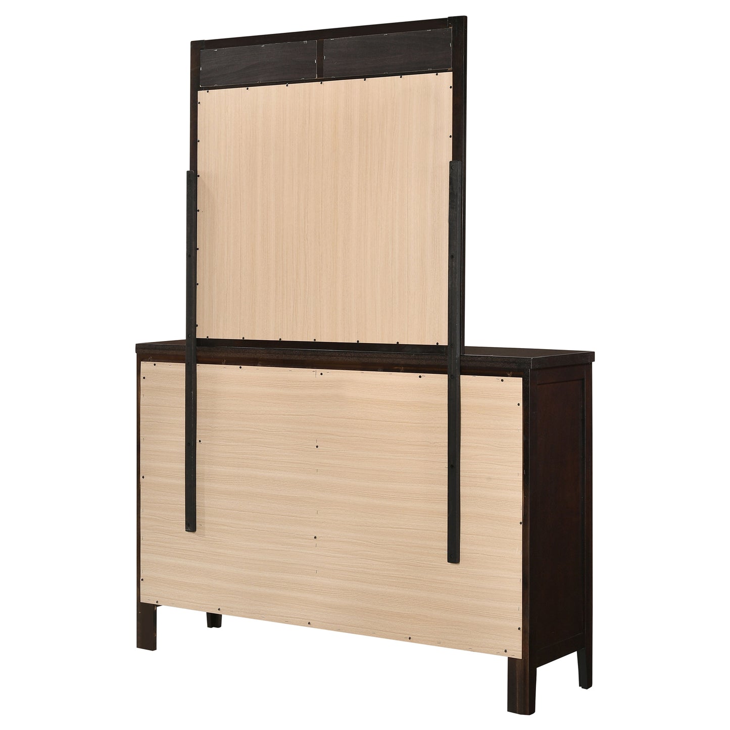 Carlton 6-drawer Rectangular Dresser with Mirror Cappuccino