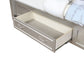 Evangeline Wood Queen LED Storage Panel Bed Silver Oak