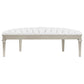 Evangeline Upholstered Demilune Bench Ivory and Silver Oak