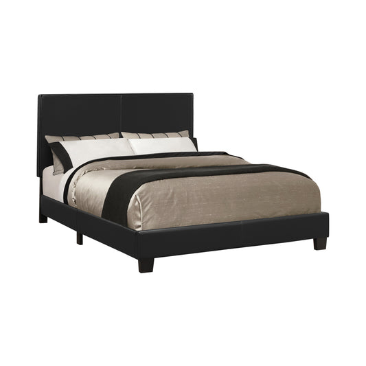 Mauve Upholstered Full Panel Bed Black