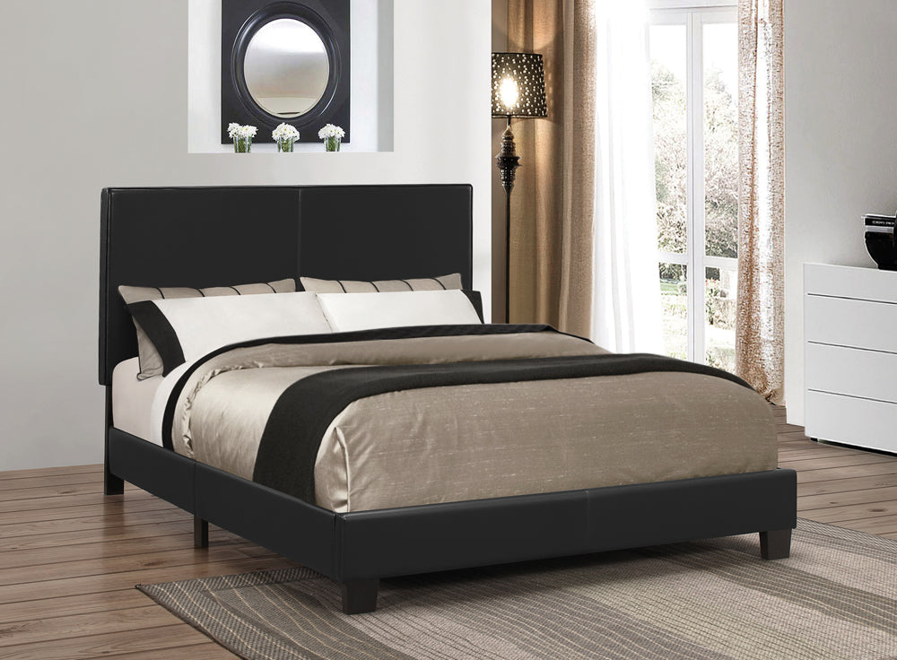 Mauve Upholstered Twin Panel Bed Black