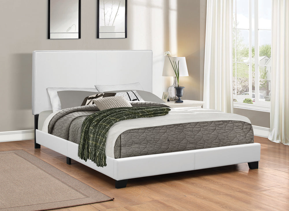 Mauve Upholstered Full Panel Bed White