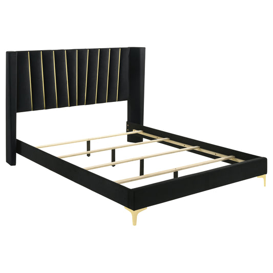 Kendall Upholstered Eastern King Panel Bed Black