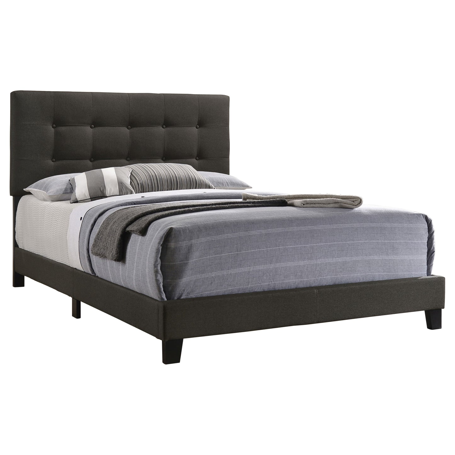 Mapes Upholstered Queen Panel Bed Charcoal