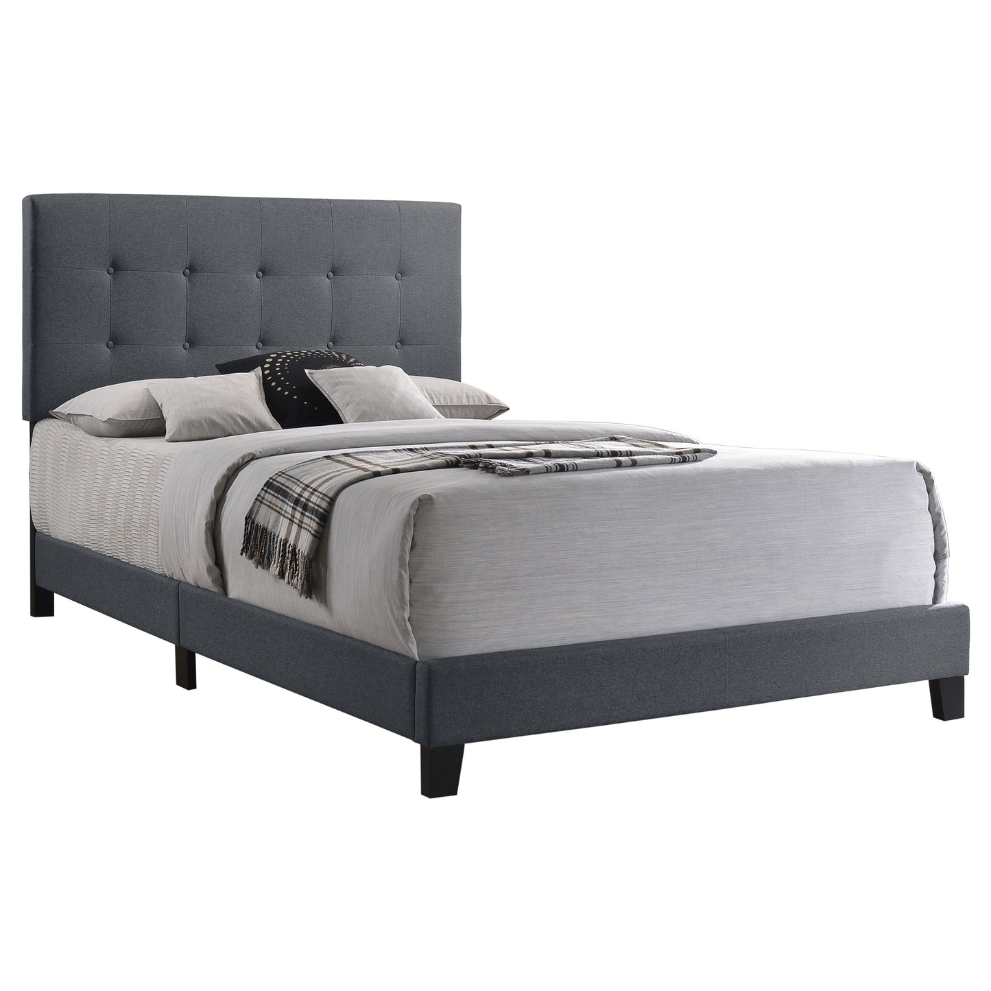 Mapes Upholstered Queen Panel Bed Grey