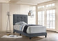 Mapes Upholstered Twin Panel Bed Grey