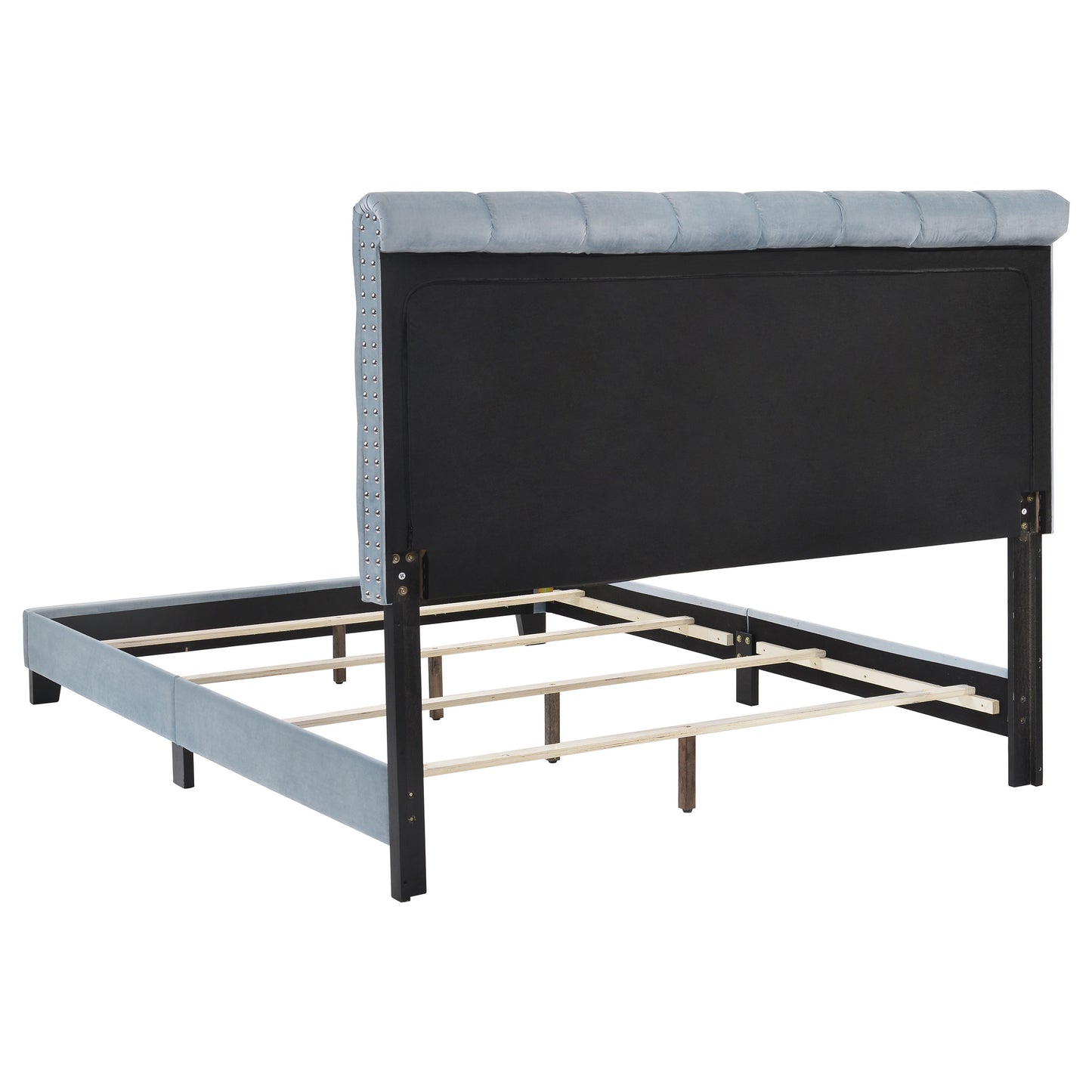 Warner Upholstered Queen Panel Bed Slate Blue