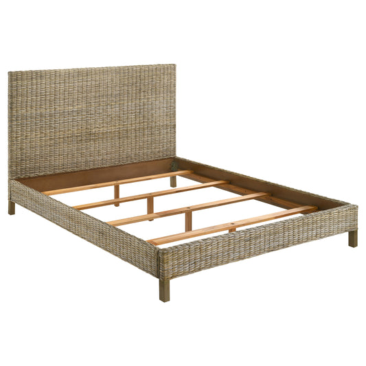 Zyla Wood California King Panel Bed Kubu Grey