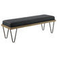 Chad Upholstered Bench with Hairpin Legs Dark Blue