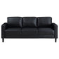 Ruth 3-piece Upholstered Track Arm Faux Leather Sofa Set Black