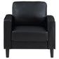 Ruth 3-piece Upholstered Track Arm Faux Leather Sofa Set Black