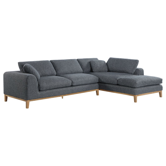 Persia Upholstered Track Arm Sectional Sofa Grey