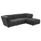 Sunny Upholstered Square Ottoman Dark Charcoal
