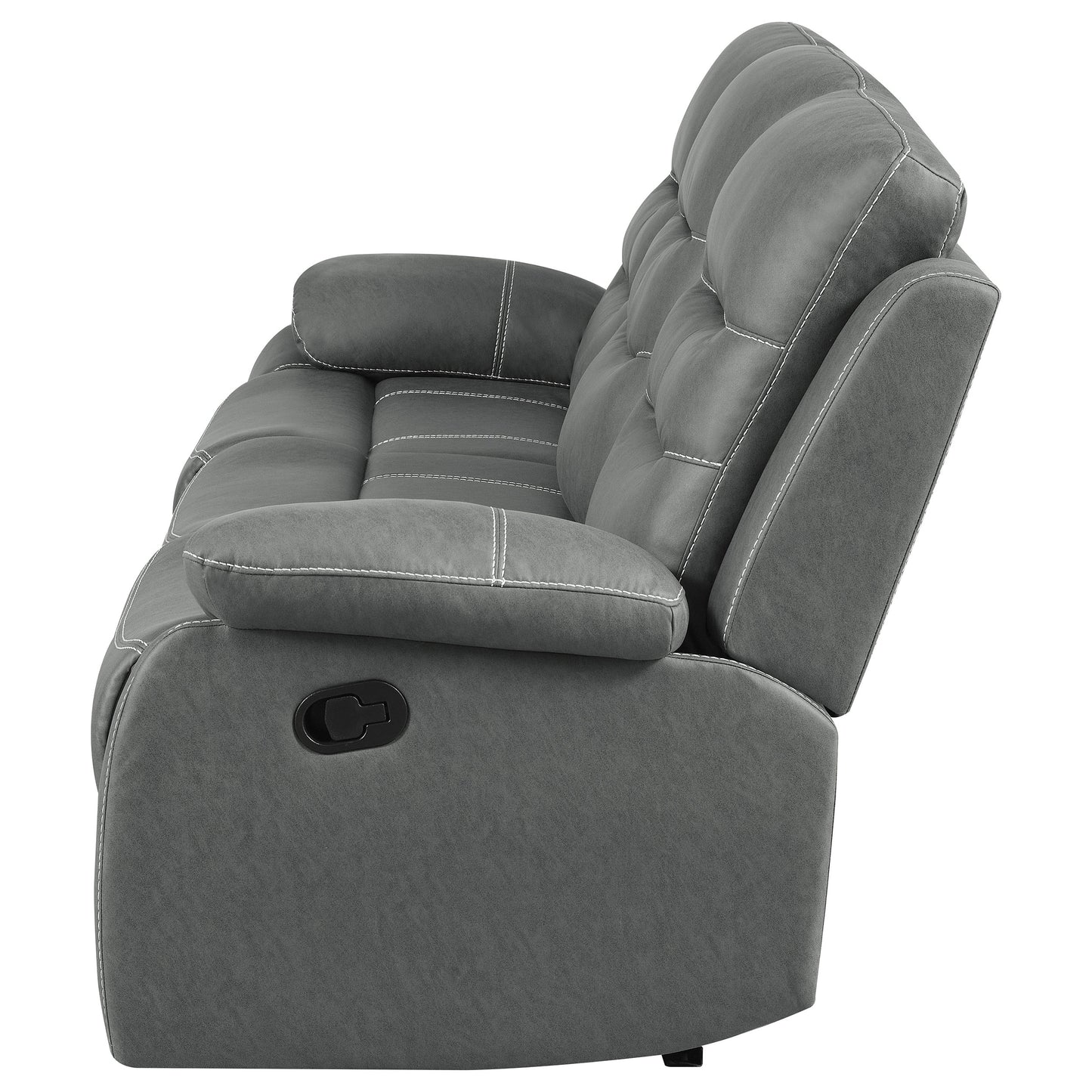Nova Upholstered Motion Reclining Sofa Dark Grey